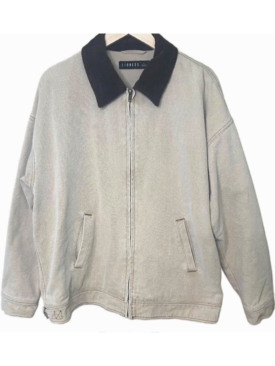 Lioness Jackets & Blazers - Lioness Workwear Jacket Stone 100% Cotton Utility Buckle Size Large NWOT